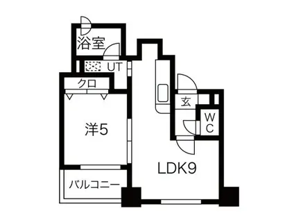 クラッセ山鼻(1LDK/2階)の間取り写真