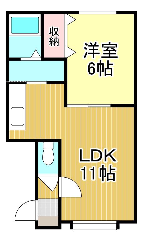 クールノーヴァ(1LDK/1階)の間取り写真