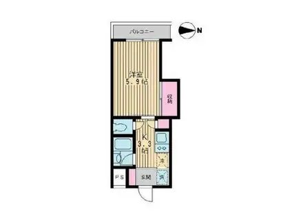 メゾン ド セリッサ(1K/2階)の間取り写真