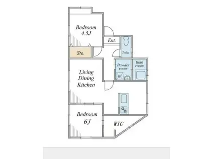 石田ハイツ(2LDK/1階)の間取り写真