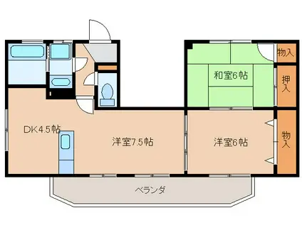 ルミエール神村(2LDK/2階)の間取り写真