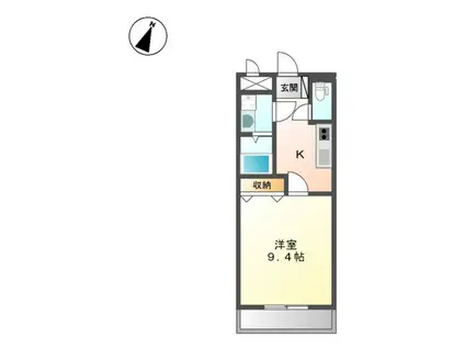 エクセレントON(1K/1階)の間取り写真