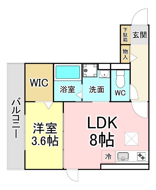 POLONIA MATSUBARAA棟(1LDK/3階)の間取り写真