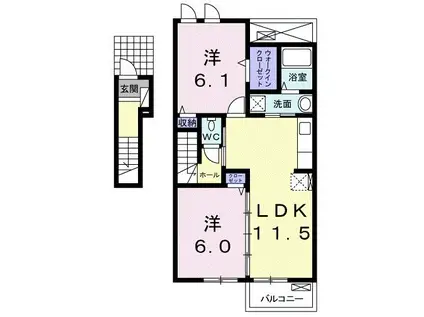 スターライズ可部南(2LDK/2階)の間取り写真