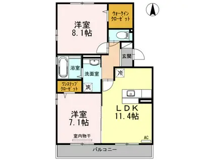 レガーロA(2LDK/2階)の間取り写真