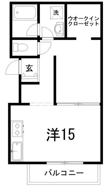 EXT-3(ワンルーム/2階)の間取り写真