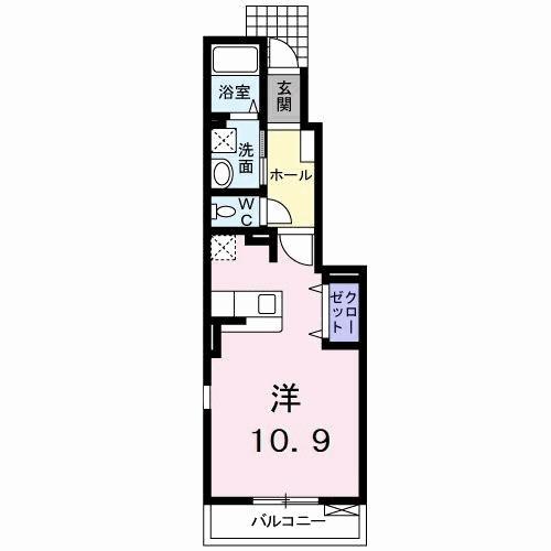 セレブリティD(ワンルーム/1階)の間取り写真