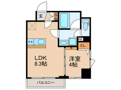ブエナビスタ梅田イースト(1LDK/2階)の間取り写真