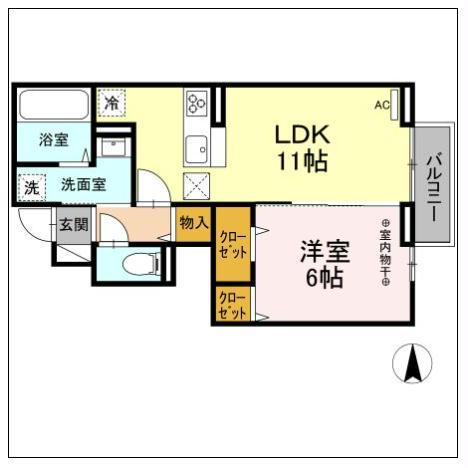 メゾン・エスポワール(1LDK/1階)の間取り写真