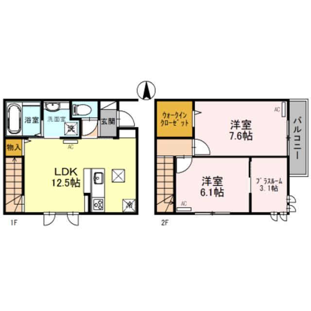 D-ROOMVERDE(2SLDK/1階)の間取り写真