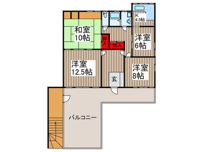 ばんばハイツ(4K/2階)の間取り写真