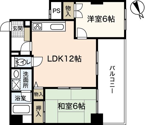 第三NYビル(2LDK/4階)の間取り写真