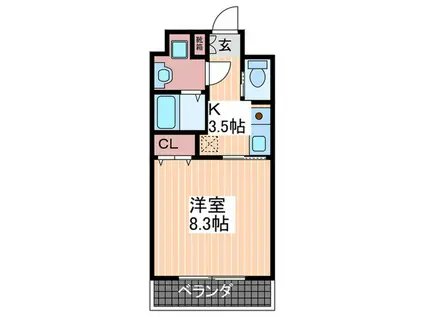 アム-ル大原(1K/3階)の間取り写真