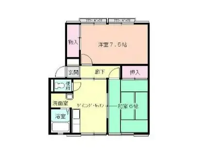 ベルプラザ(2DK/1階)の間取り写真