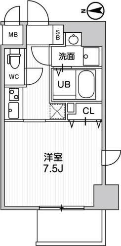 LA DOUCEUR江坂II(1K/5階)の間取り写真