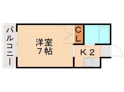 プラウド(1K/2階)の間取り写真