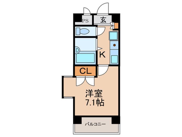 レジデンスミズノ(1K/5階)の間取り写真