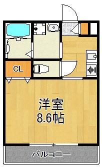 メゾン夢見ヶ崎(1K/1階)の間取り写真