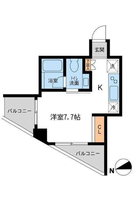 レジデンス雪谷大塚(ワンルーム/3階)の間取り写真