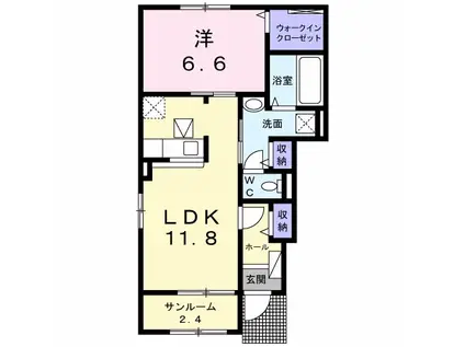 マーレ プレッソ I(1LDK/1階)の間取り写真