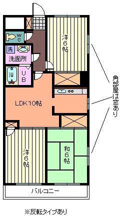 ロイヤルコートムラタ(3LDK/3階)の間取り写真