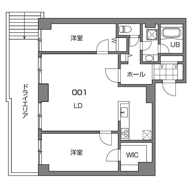 新宿7丁目マンション(2LDK/B1階)の間取り写真