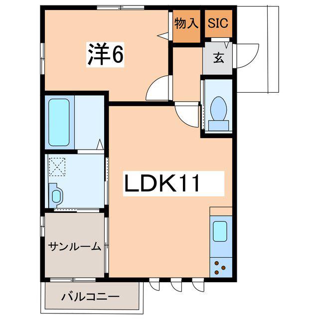 レモーネI(1LDK/1階)の間取り写真