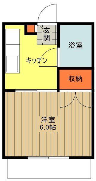 サンライズ北原(1K/2階)の間取り写真