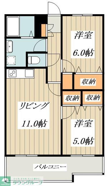 ラボーセジュール小金井(2LDK/1階)の間取り写真