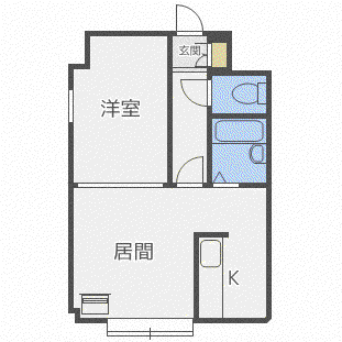 ハピネス21(1DK/4階)の間取り写真