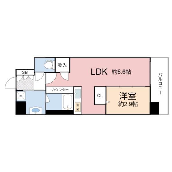 コンフォリア・リヴ京橋(1LDK/3階)の間取り写真