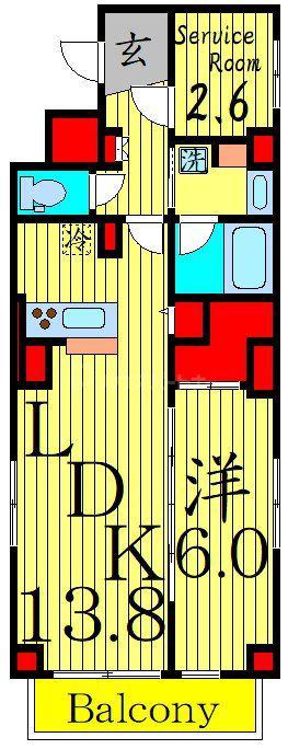 MEINSCHLOSS亀戸(1SLDK/3階)の間取り写真