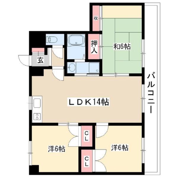 ビッドフォードマンション(3LDK/3階)の間取り写真