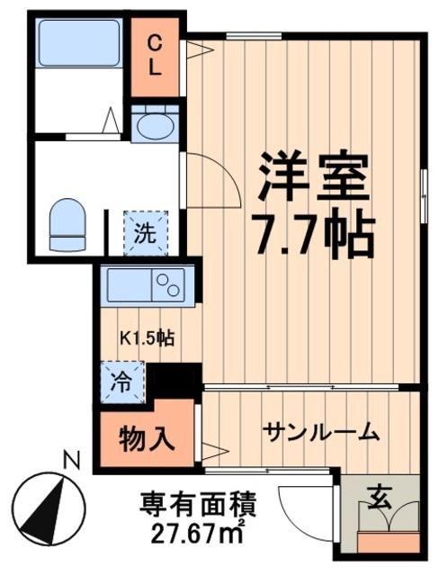 グレース(1K/1階)の間取り写真