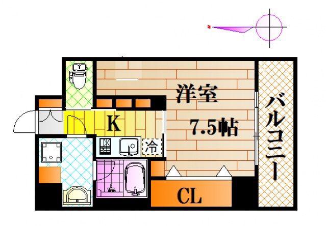 CASA EN II(1K/11階)の間取り写真