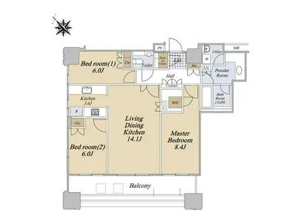 シティタワー池袋(3LDK/25階)の間取り写真