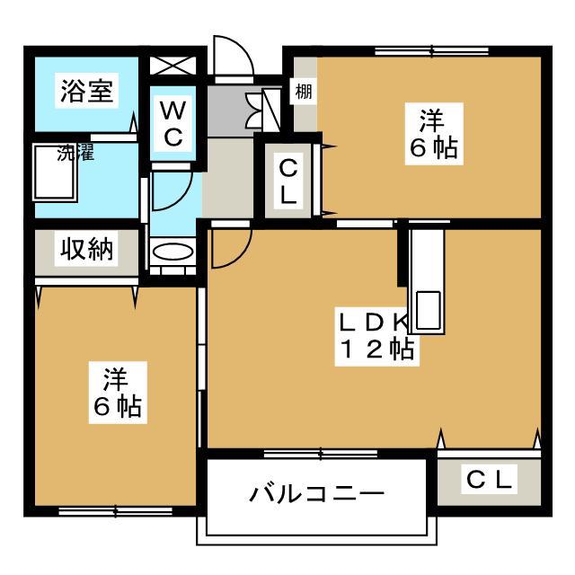 ヴィラ・クレアーレ(2LDK/3階)の間取り写真