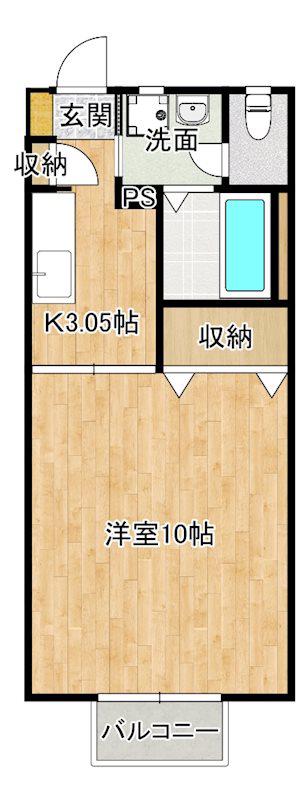 アンジェリーク(1K/1階)の間取り写真