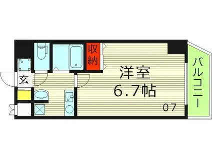 H2O今福 旧おおきに今福サニーアパートメント(1K/2階)の間取り写真