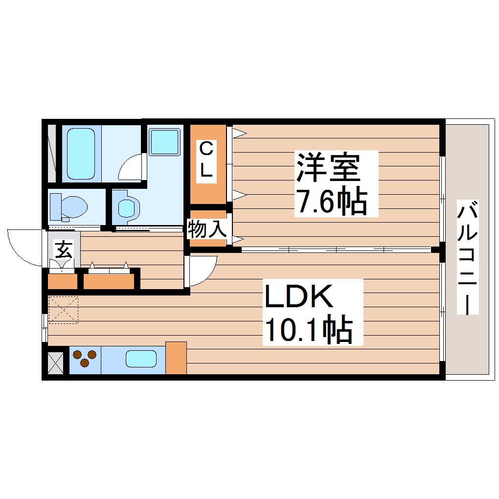 310エスベランサ(1LDK/4階)の間取り写真