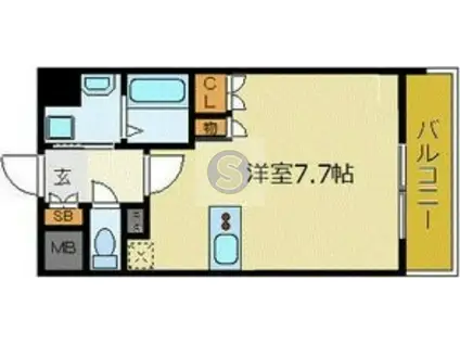 エスリード烏丸五条駅前(ワンルーム/7階)の間取り写真