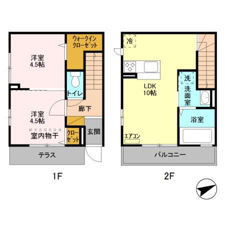 GLOIRE ETE SIX舞浜(2LDK/1階)の間取り写真