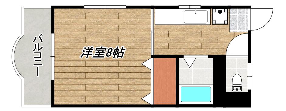 ロイヤルパークハイツ(1K/4階)の間取り写真
