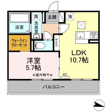 ウェルデンスディーステイA(1LDK/1階)の間取り写真