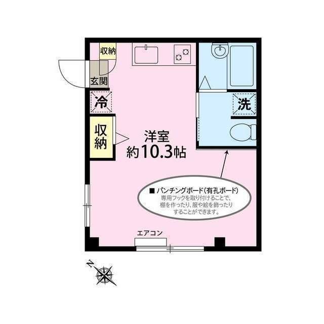 ニューマルハイツ(ワンルーム/2階)の間取り写真