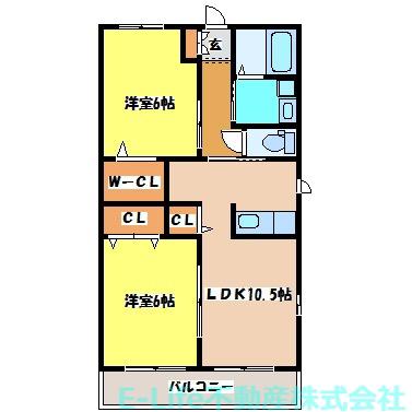 サンモールU(2LDK/1階)の間取り写真