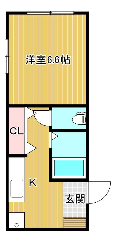 マロンブリッジ(1K/2階)の間取り写真