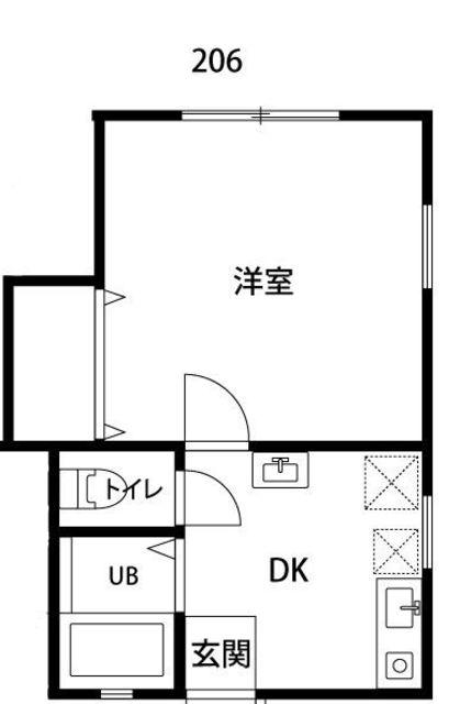 DOME-TAMA F棟(1DK/2階)の間取り写真