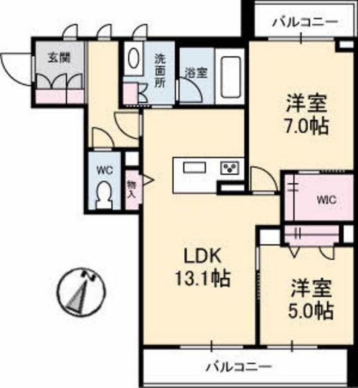 LAFITE(2LDK/3階)の間取り写真