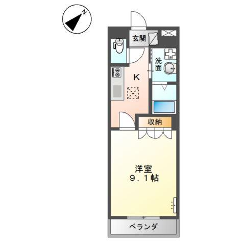 スタイリッシュ・レジデンスII(1K/1階)の間取り写真